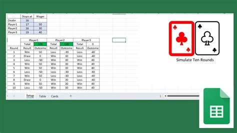 blackjack simulator excel.